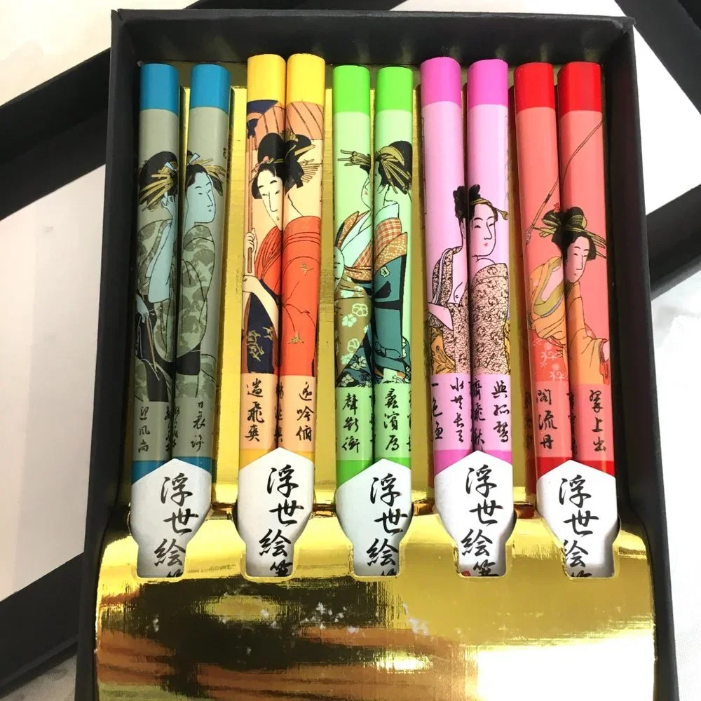 * Chopsticks ( Hashi ) Heart of Japan 5 Pair Colorful Japanese Geisha  NWT NIB